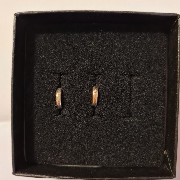 Catbird Chubby Huggy Hoops in Silver - Picture 2 of 5